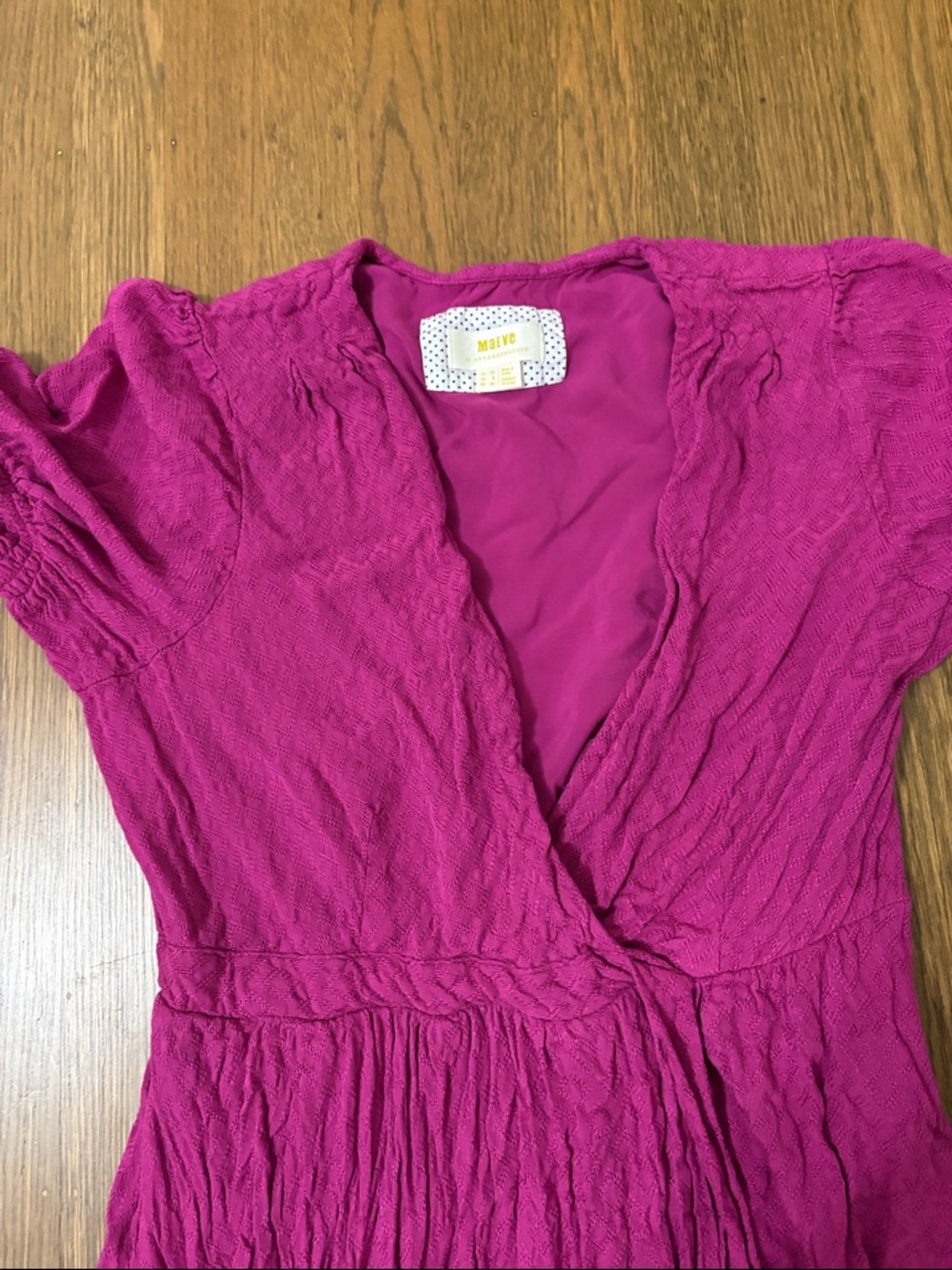 Anthropologie Maeve Wrap-Style Fuchsia Women’s Dress size 8 - Picture 4 of 4